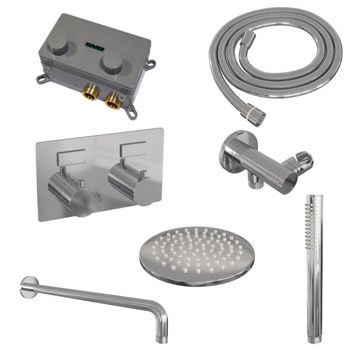 Brauer Edition 5-CE-162 thermostatic concealed rain shower with push buttons SET 51 chrome