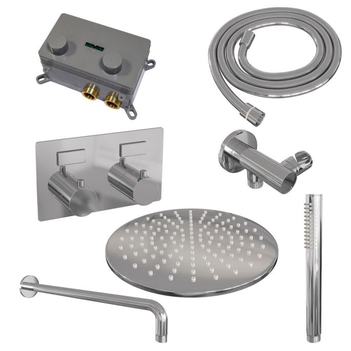 Brauer Edition 5-CE-163 thermostatic concealed rain shower with push buttons SET 52 chrome