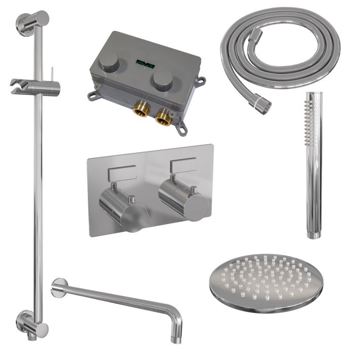Brauer Edition 5-CE-174 thermostatische inbouw regendouche met drukknoppen SET 63 chroom