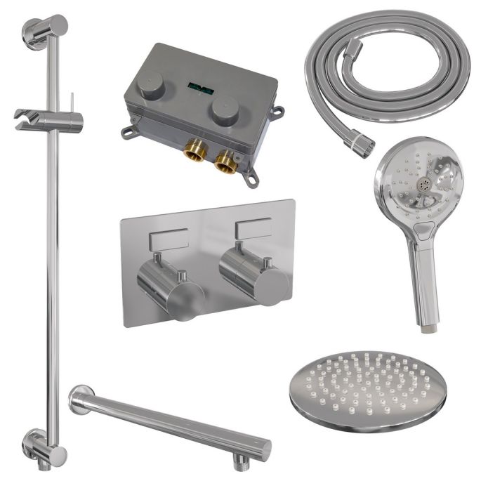 Brauer Edition 5-CE-178 thermostatische inbouw regendouche met drukknoppen SET 67 chroom