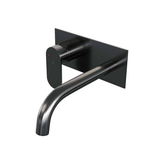 Brauer Edition 5-GM-083-B3 Unterputz-Waschtischbatterie mit geschwungenem Auslauf und Abdeckplatte Modell C2 gunmetal gebürstet PVD