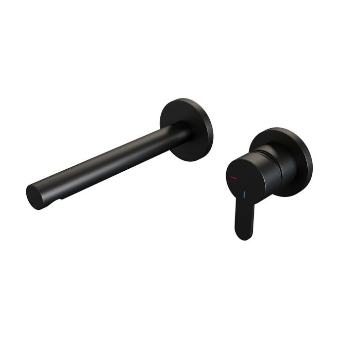 Brauer Edition 5-S-004-S4-65 inbouw wastafelmengkraan met rechte uitloop en rozetten model D1 mat zwart