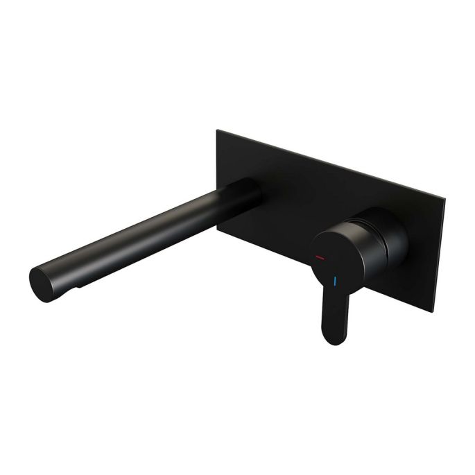 Brauer Edition 5-S-004-S4 Unterputz-Waschtischbatterie mit geradem Auslauf und Abdeckplatte Modell D1 mattschwarz