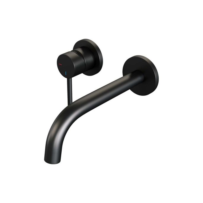 Brauer Edition 5-S-083 inbouw wastafelmengkraan met gebogen uitloop en rozetten model A2 mat zwart