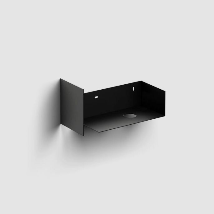 Clou Flush CL073603021 offener Schrank mit Handtuchhalter für Flush 3 Handwaschbecken rechts, Edelstahl schwarz pulverbeschichtet