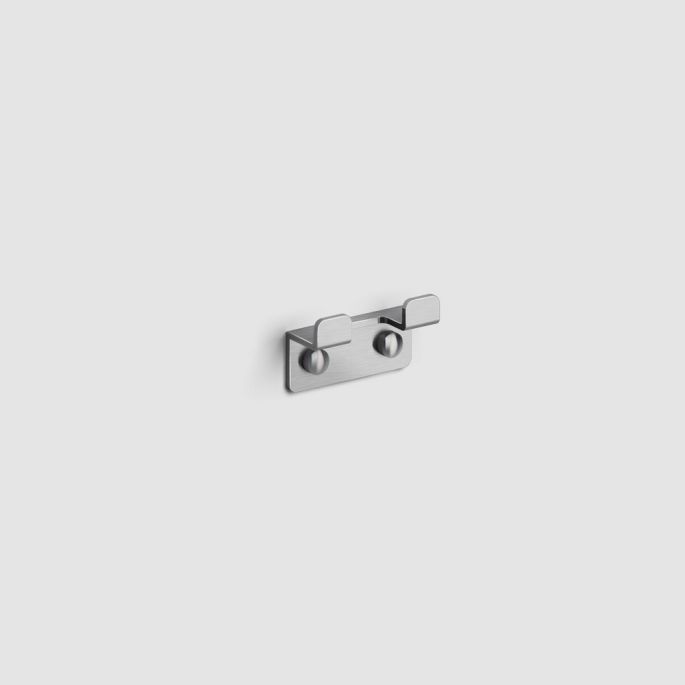 Clou Fold CL090406641 double coat hook brushed stainless steel