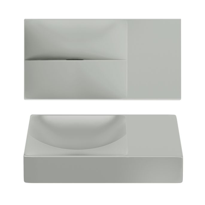 Clou Vale CL0332161R Handwaschbecken 38x19cm ohne Hahnloch rechts matt grau aus Keramik