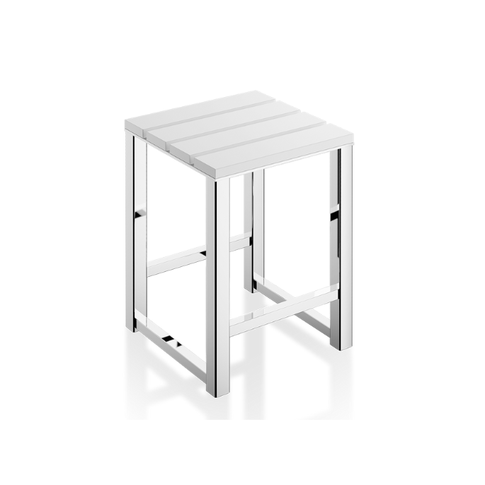 Decor Walther 0503654 DW 68 Hocker chrom/ Holz matt weiß