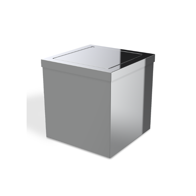 Decor Walther 0611470 DW 114 afvalbak 20x20x20cm met deksel rvs gepolijst