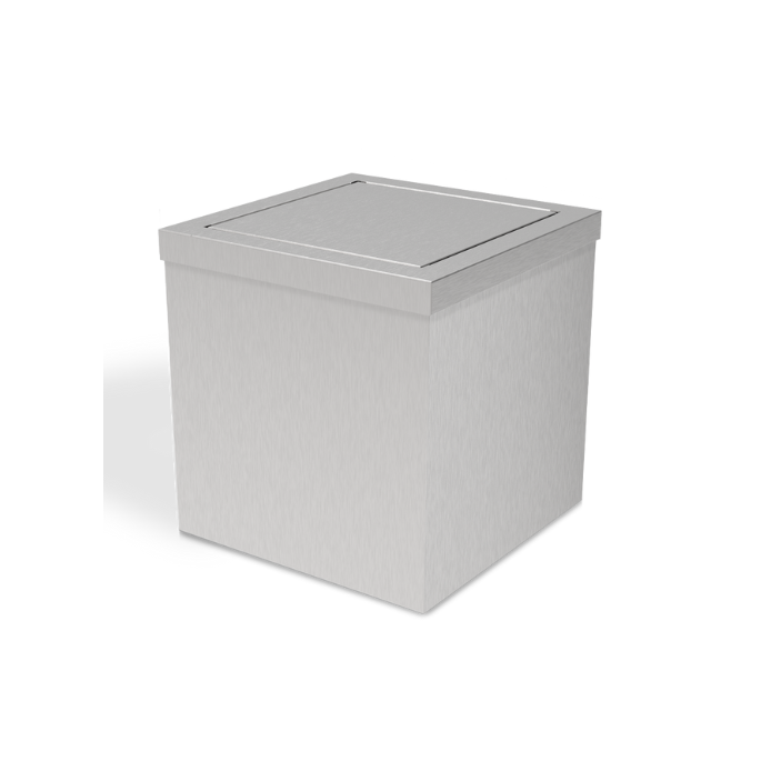 Decor Walther 0611476 DW 114 afvalbak 20x20x20cm met deksel rvs geborsteld