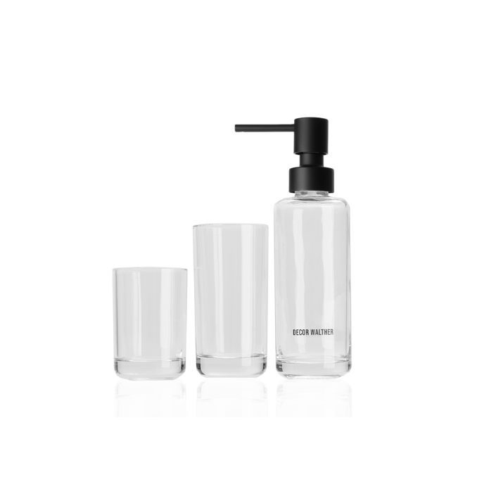 Decor Walther 0940064 POP UP glas set helder glas/mat zwart