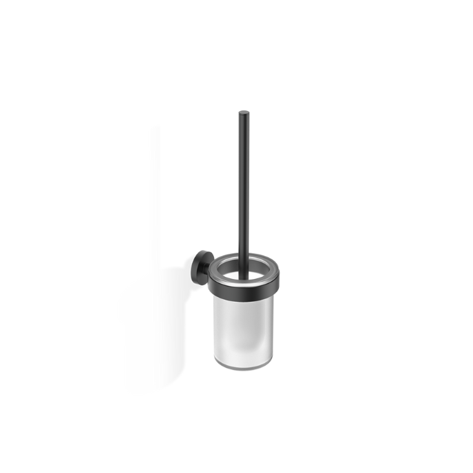 Decor Walther Basic 0531060 BA WBG toiletborstelgarnituur wit gesatineerd glas/ mat zwart