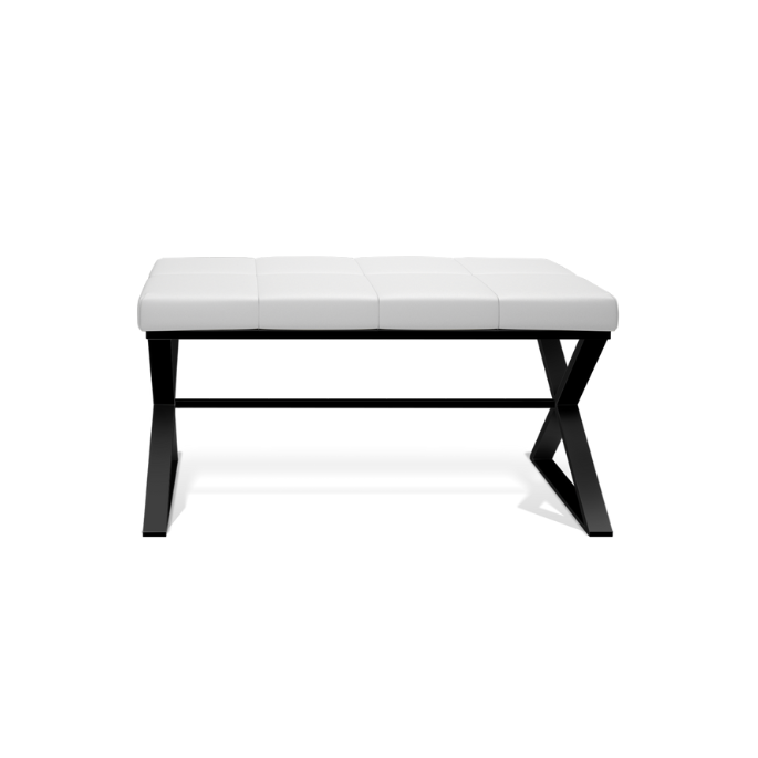 Decor Walther Bank 0509662 BENCH Bankmatte schwarz/ Öko-Lederkissen weiß
