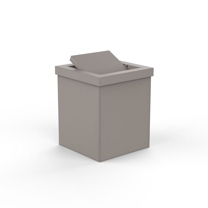 Decor Walther Brownie 0943149 BROWNIE PKMD-Abfalleimer 30x25,5x25,5cm mit Deckel aus Kunstleder taupe