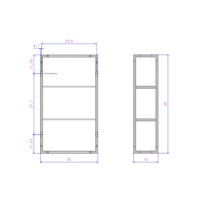 Decor Walther Corner 0702800 ET 6 glazen wand rek wit glas/ chroom