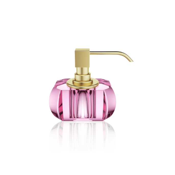 Decor Walther Kristall 0933461 KR SSP zeepdispenser Crystal roze glas - mat goud