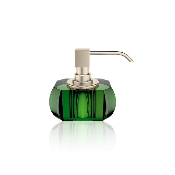 Decor Walther Kristall 0939196 KR SSP zeepdispenser Crystal groen glas - geborsteld nikkel