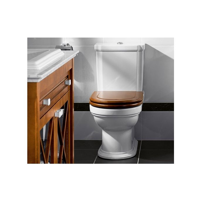 Villeroy and Boch Hommage 99266100 toilet seat with lid walnut stained