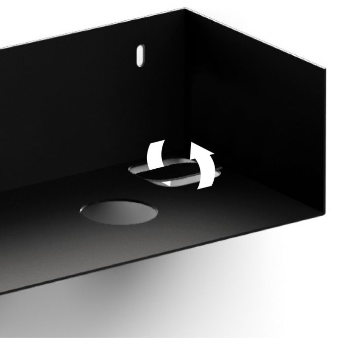 Clou Flush CL073603021 offener Schrank mit Handtuchhalter für Flush 3 Handwaschbecken rechts, Edelstahl schwarz pulverbeschichtet