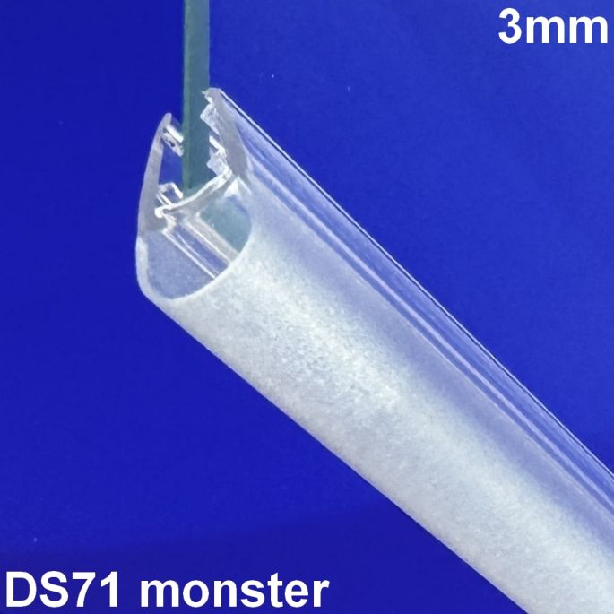 Exa-Lent Universal monsterstukje doucherubber type DS71 - 2cm lengte en geschikt voor glasdikte 3mm - 1 balgje van 7mm (bolletje)