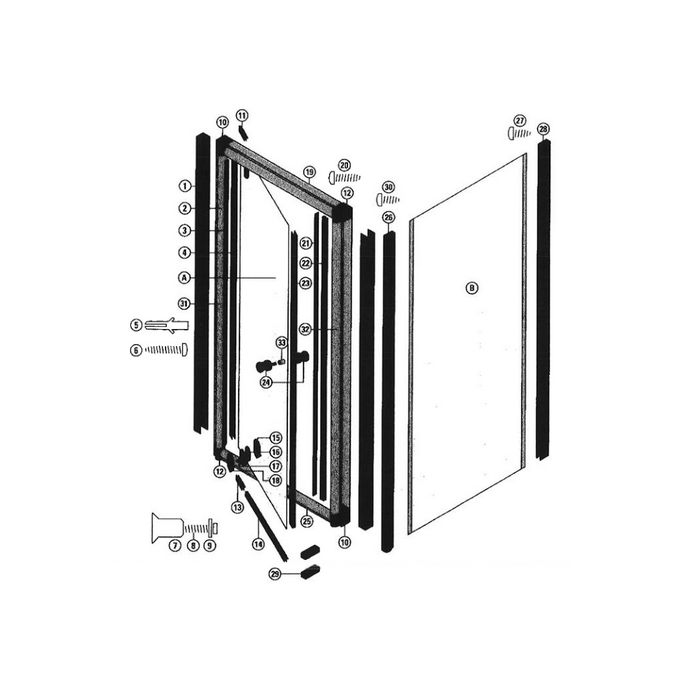 Sphinx VarioRound S8L41580 ( L41580 ) ( 2537242 ) compleet strippenset voor draaideur