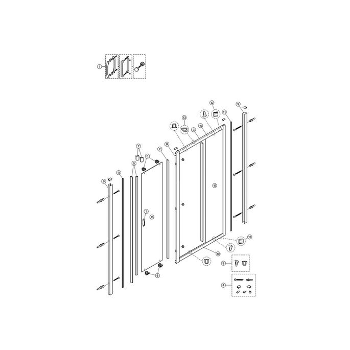 Huppe Alpha 2 - Classics 2 - X1 Flex, 068447 magneetstrippen, set