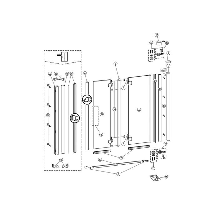 Huppe 501 Design pure, 059728 set afvoerprofielen