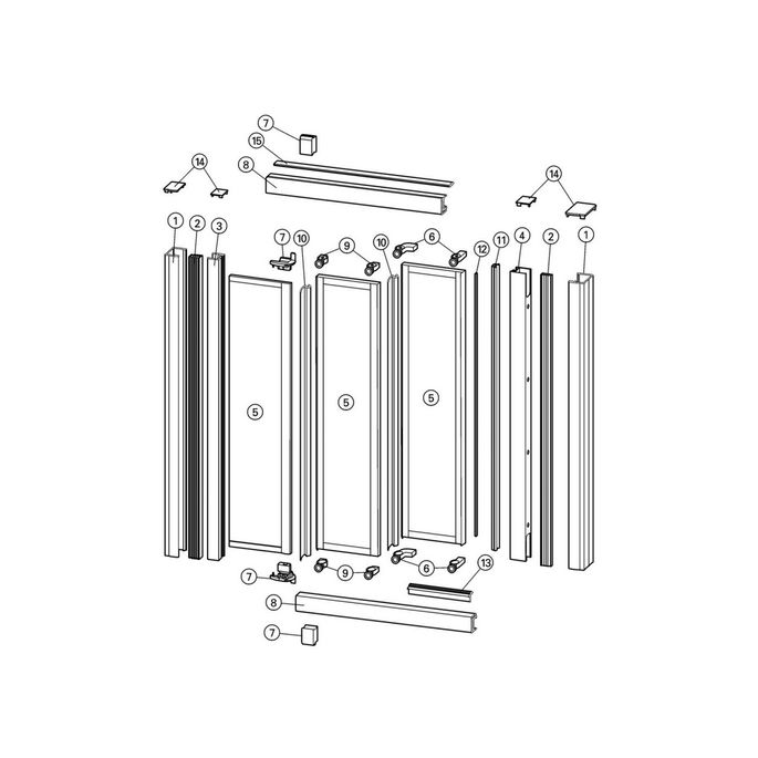 Huppe Alpha - Classic (2), 024001 verticale afdichtingsstrip