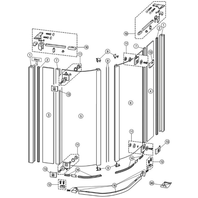 Huppe 1002, 054517 vertikales Dichtungsband