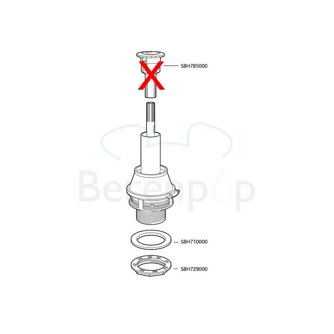 Sphinx S8H706000 uitstroommechanisme 14S (65/215 kort), zonder reservoirknop (OUTLET)