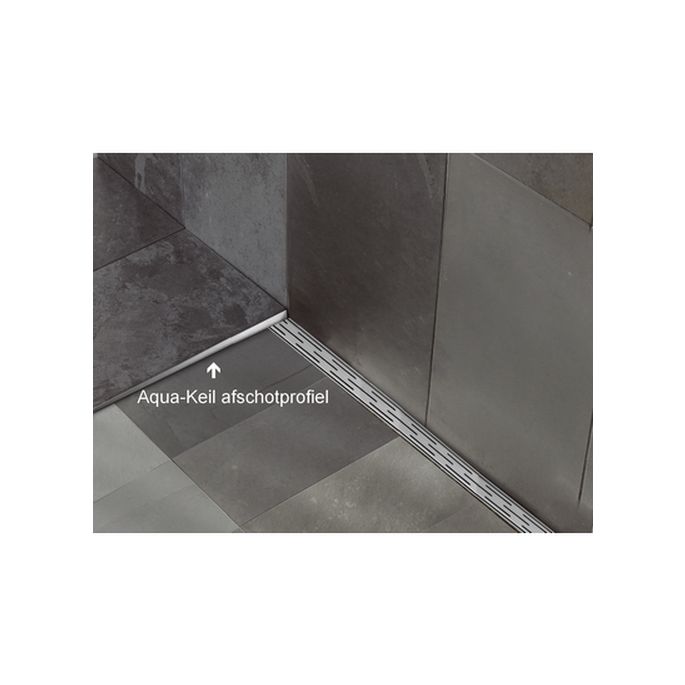 Blanke Aqua Keil 7552840125L afschotprofiel douchevloer 1480x12,5x32 links RVS verchroomd