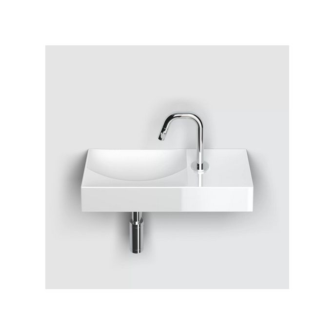 Clou Vale CL030316201R handbasin 45x19cm with tap hole right glossy white ceramics