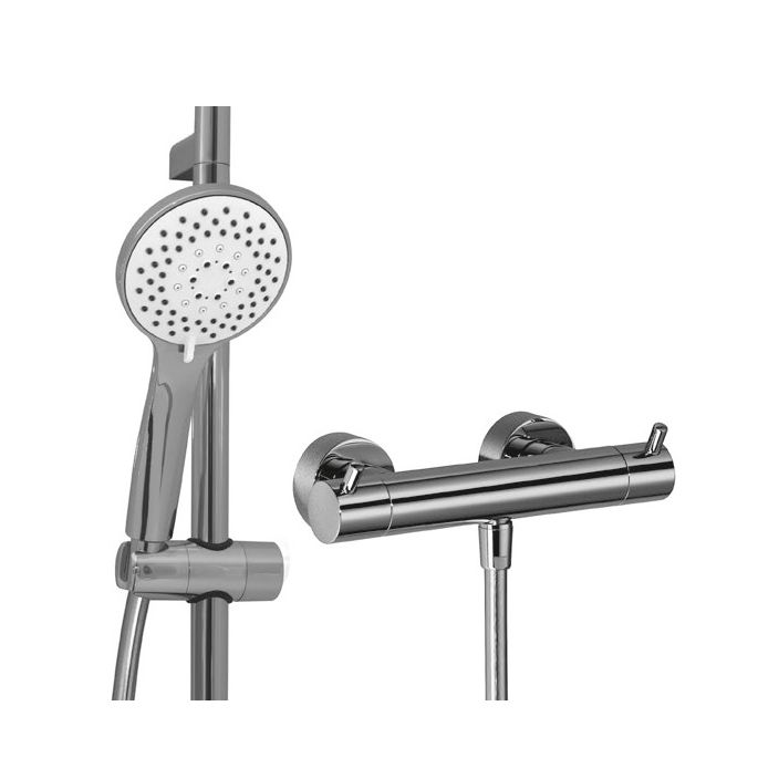 HSK Shower & Co! 1000121 showerset 1.21 round with safety thermostat chrome