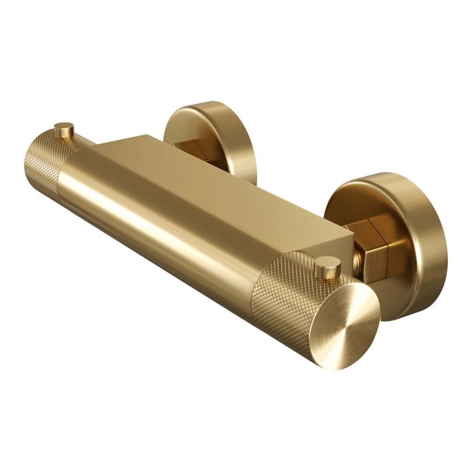 Brauer Carving 5-GG-086-1 Aufputz-Brause-Thermostatbatterie SET 01 gold gebürstet PVD