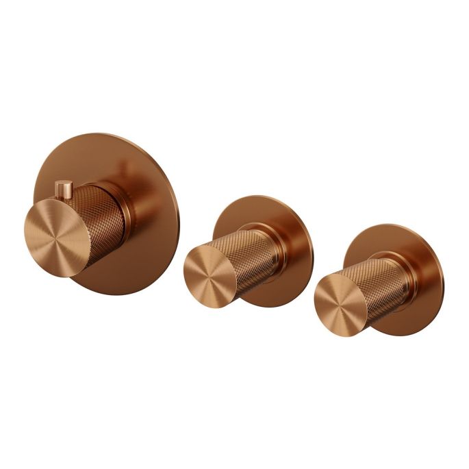 Brauer Carving 5-GK-093 thermostatic concealed bath mixer SET 01 copper brushed PVD