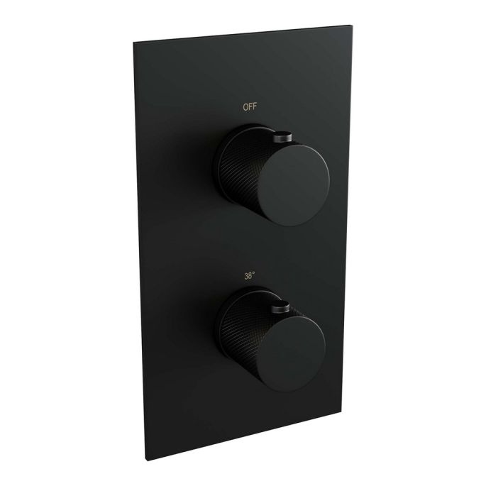 Brauer Carving 5-S-126 thermostatische inbouw regendouche 3-weg omstelling SET 30 mat zwart