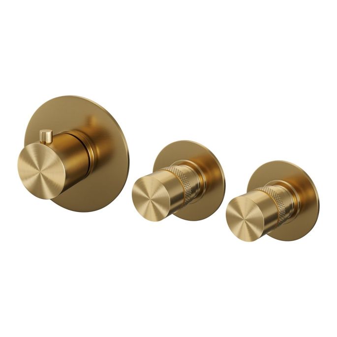 Brauer Edition 5-GG-046 thermostatic concealed bath mixer SET 01 gold brushed PVD