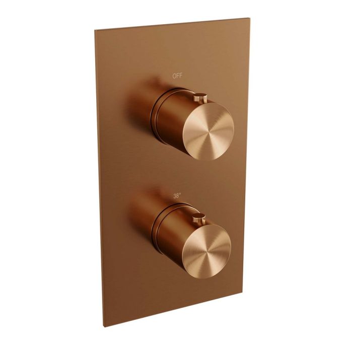 Brauer Edition 5-GK-050 thermostatic concealed rain shower 3-way diverter SET 27 copper brushed PVD