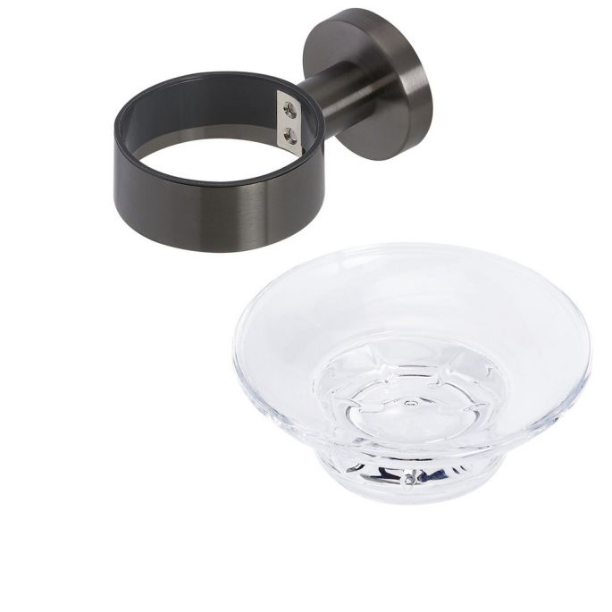 Geesa Nemox Gebürstetes Metall Schwarz 916503-09 Seifenhalter schwarzes Metall gebürstet