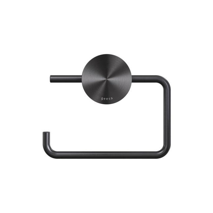 Geesa Opal Brushed Metal Black 917209-09 toiletrolhouder zonder klep zwart metaal geborsteld