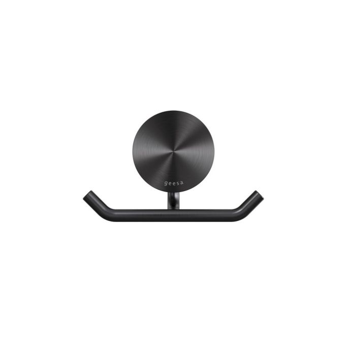 Geesa Opal Brushed Metal Black 917215-09 towel hook double black metal brushed