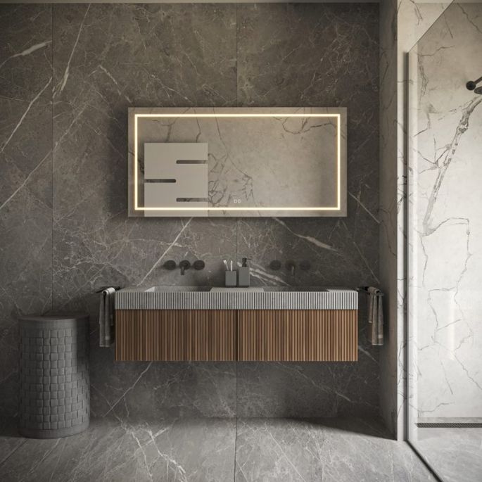 Phantom Mirrors Serie 001 001.140.70 rechthoekige LED spiegel, 140x70 cm met directe en indirecte led rondom