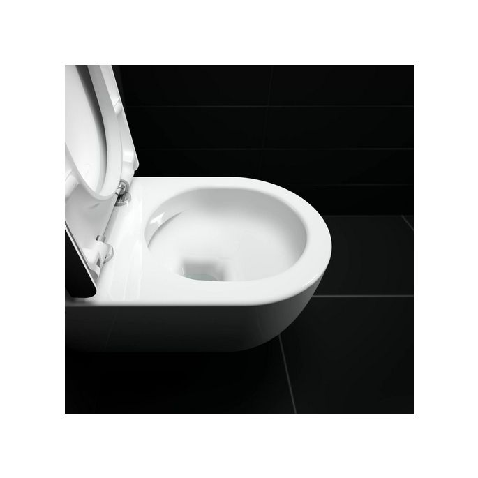 Clou Hängematte CL040108020 Randlose 49cm wandhängende Toilette mit Toilettensitz weiß matt