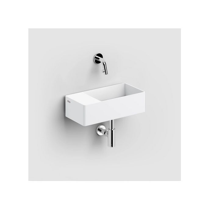 Clou New Flush 3 CL031343202 fontein 35x18cm met vlakke afvoerplaat aluite mat wit