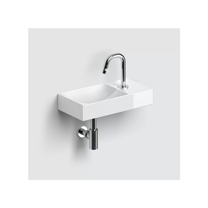 Clou Vale CL030316101R fountain 38x19cm with tap hole right glossy white ceramic