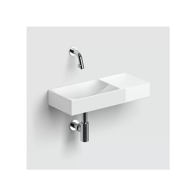Clou Vale CL0303162R handbasin 45x19cm without tap hole right glossy white ceramics