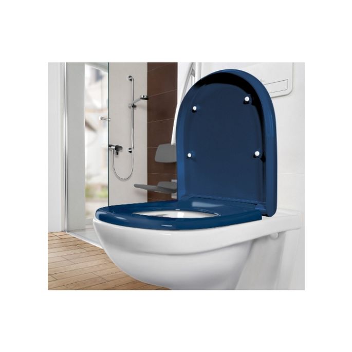 Villeroy en Boch O.Novo Vita 9M67S1P1 toiletzitting met deksel blauw (Blue AntiBac)