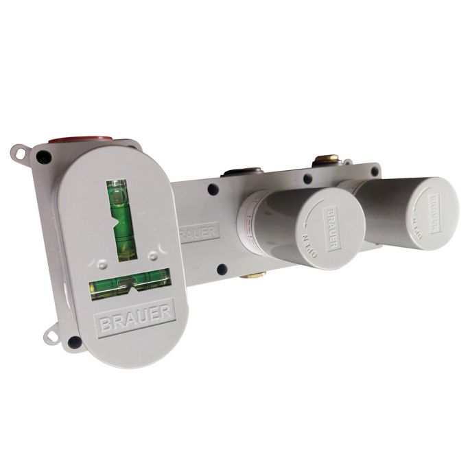 Brauer Schnitzerei 5-NG-093 Thermostat-Unterputz-Wannenbatterie SET 01 Edelstahl gebürstet PVD