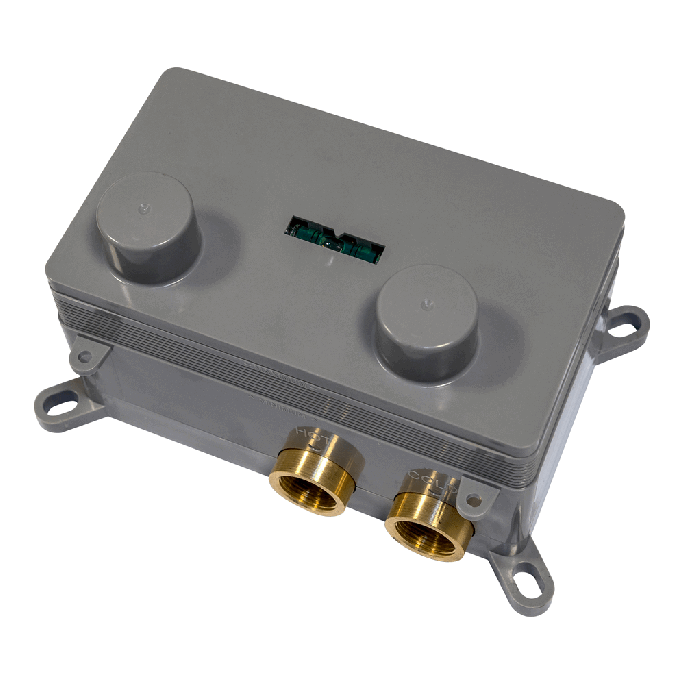 Brauer Edition 5-GM-208 thermostatische Unterputz-Wannenbatterie mit Drucktasten SET 03 Rotguss gebürstet PVD