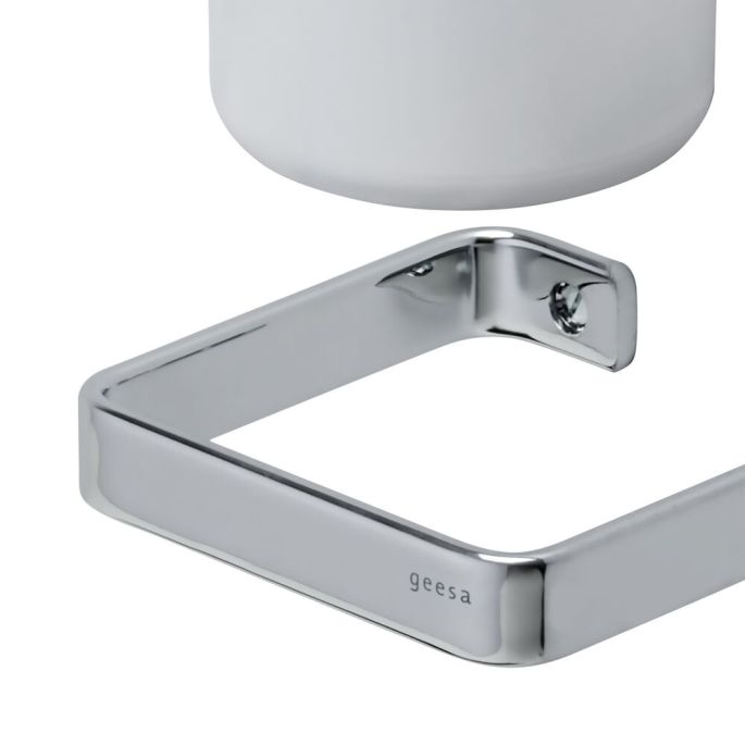 Geesa Frame 918811-02 toiletborstel met houder (witte borstelkop) chroom/ wit